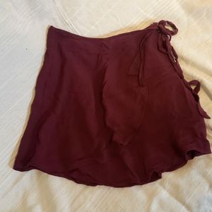 Faux wrap side tie skirt